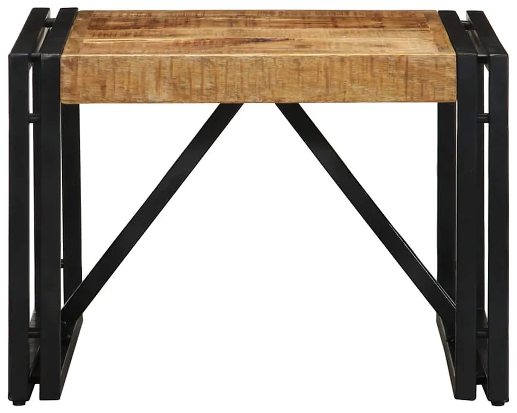 Mesa de centro 50x50x35 cm madeira de mangueira áspera maciça