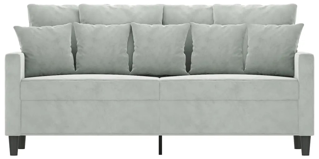Sofá de 2 lugares 140 cm veludo cinza-claro