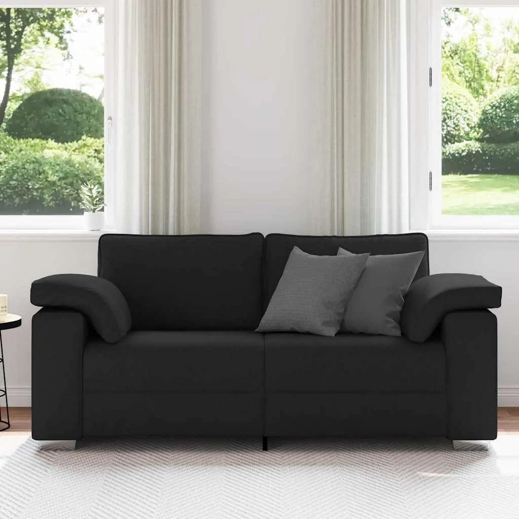 Sofá Loveseat Preto - 140 cm em Tecido