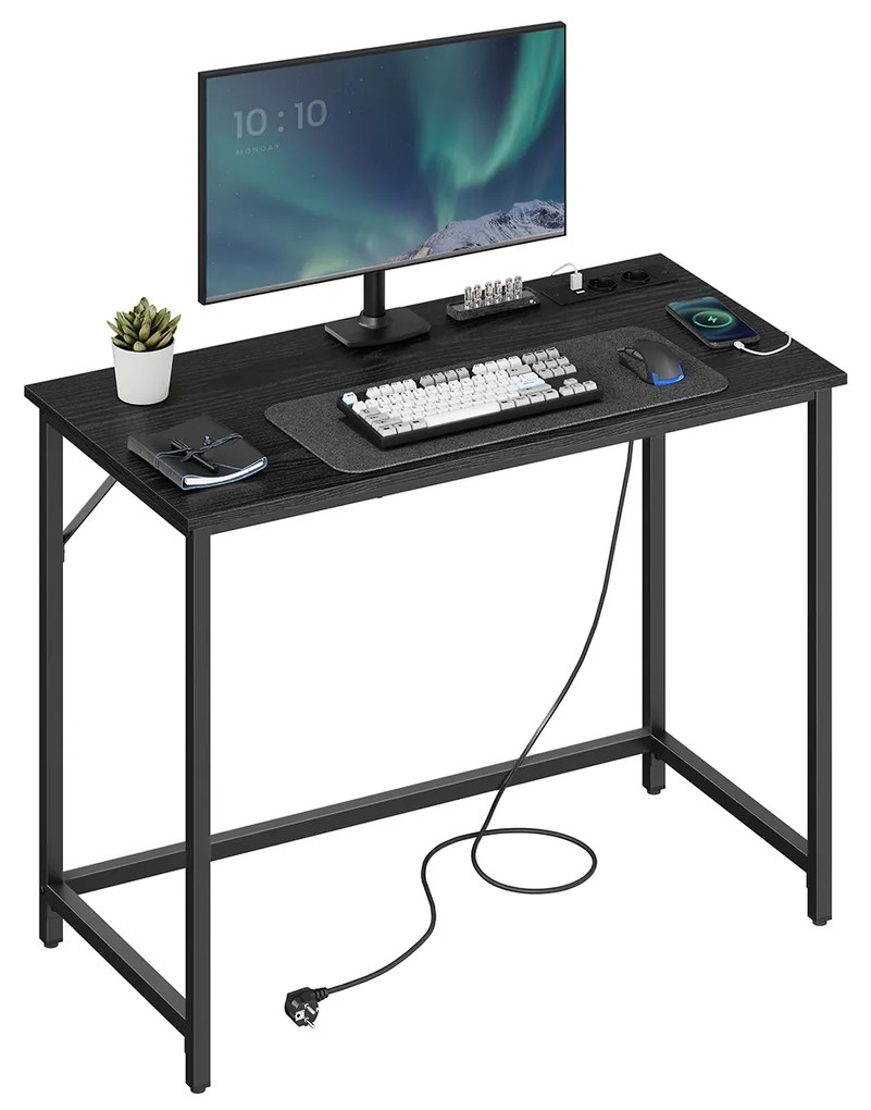 Mesa de computador com iluminação LED integrada para gaming e estudo. | VASAGLE | 50 x 100 x 75,5 cm | LWD141B82.