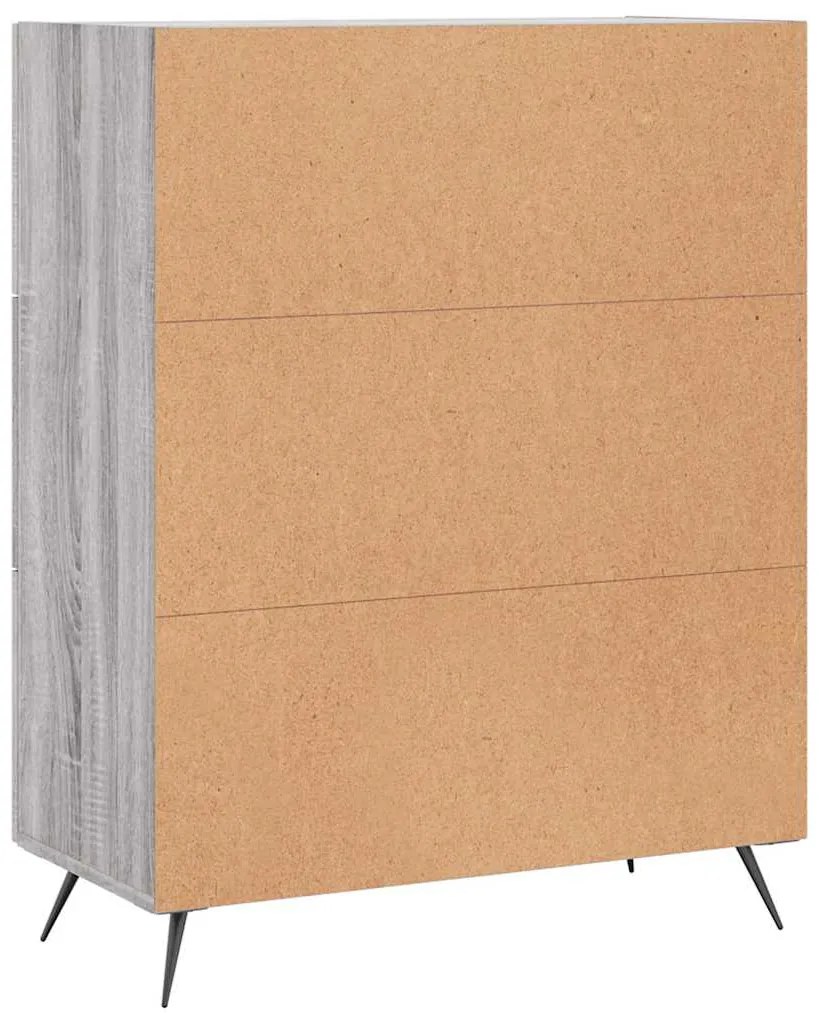 Aparador 69,5x34x90 cm derivados de madeira cinzento sonoma