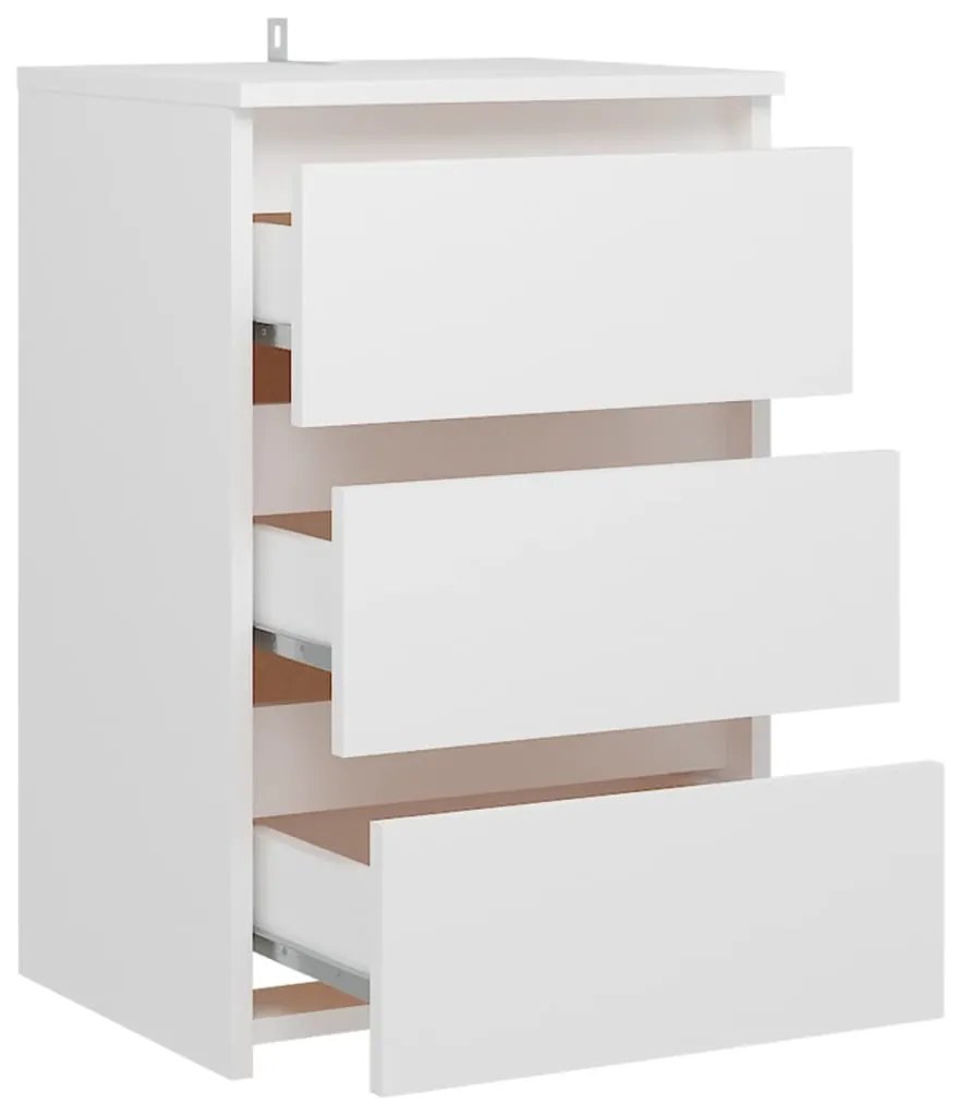 Mesa de cabeceira 40x35x62,5 cm derivados de madeira branco