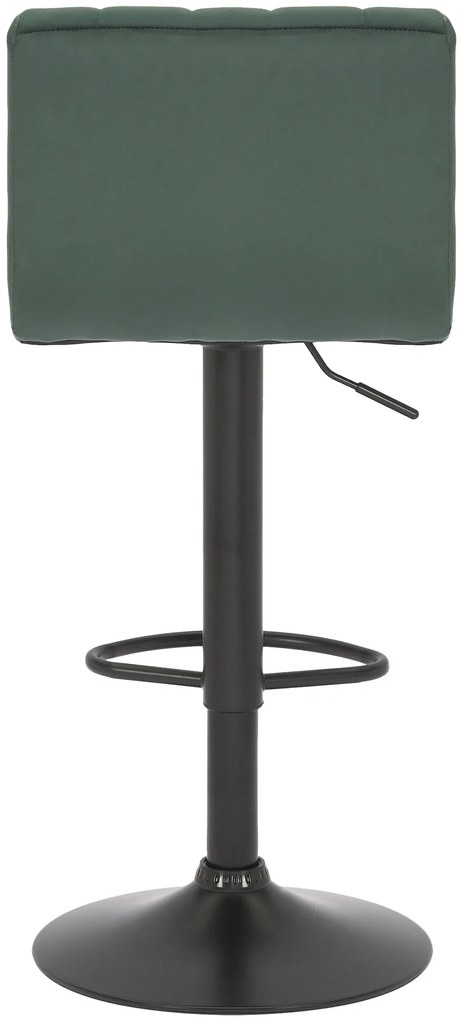 Banco de bar Jamie em veludo e com estrutura preta 41 x 87-107 x 49 cm Verde