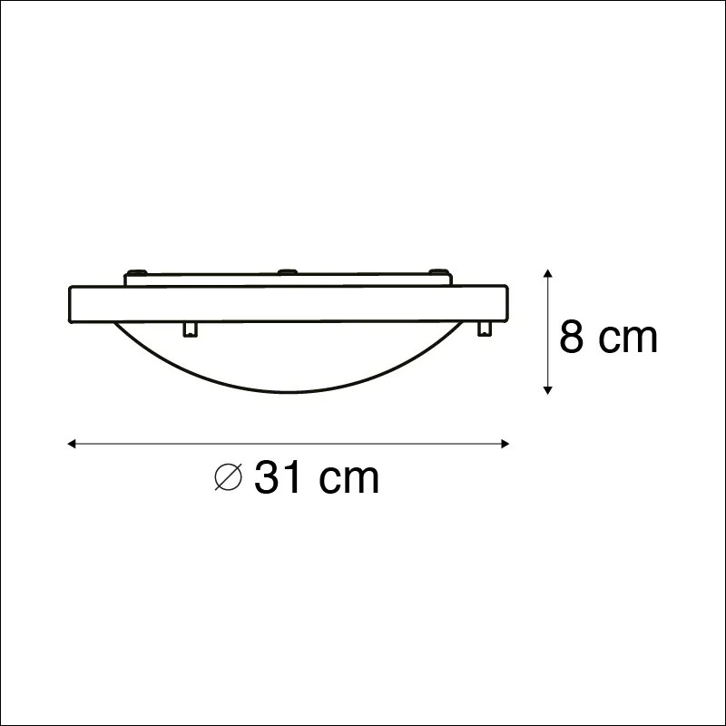 Candeeiro de teto moderno preto IP44 - YUMA 31 Moderno