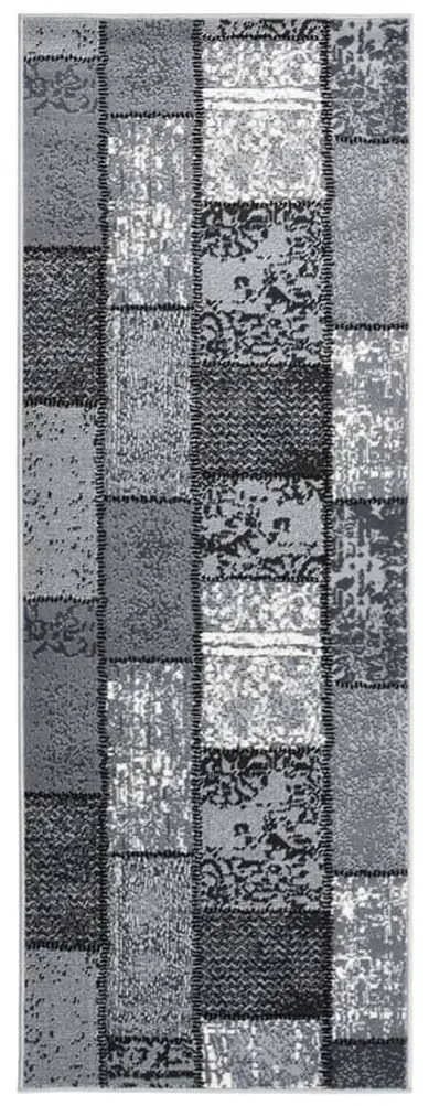 vidaXL Passadeira c/ padrão de blocos 80x150 cm polipropileno cinzento