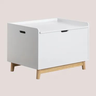 Baú De Brinquedos Em Mdf E Madeira De Pinho Tom Kids Branco - Sklum