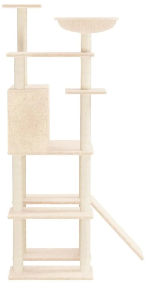 Árvore para gatos c/ postes arranhadores sisal 166 cm cor creme