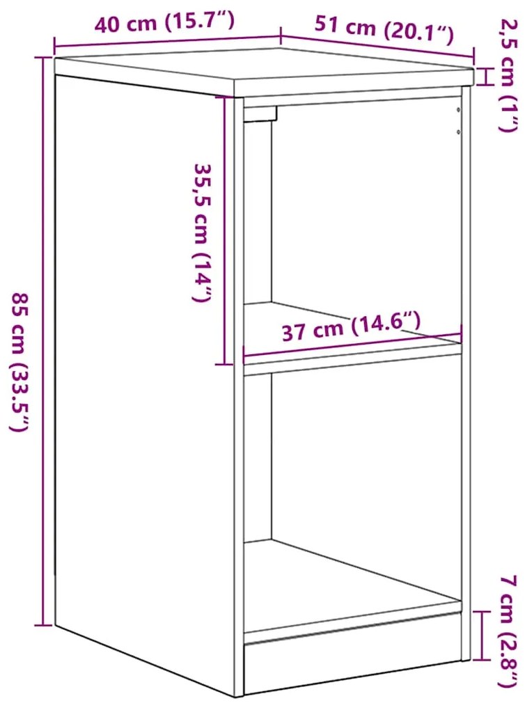 Armário de arrumação de garagem Betão Cinzento 40x51x85 cm