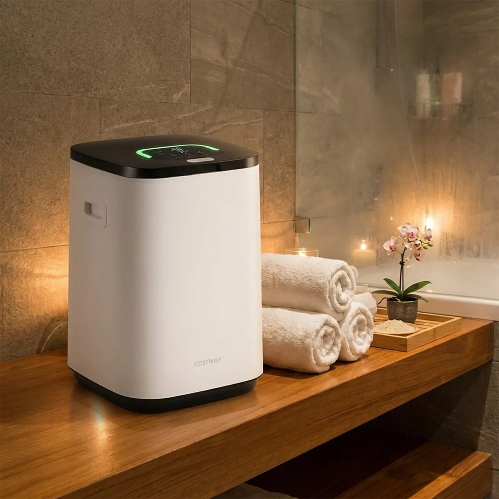 Aquecedor de toalhas 23 L com luz temporizador 24H desligamento automático bloqueio infantil capacidade 3 toalhas branco