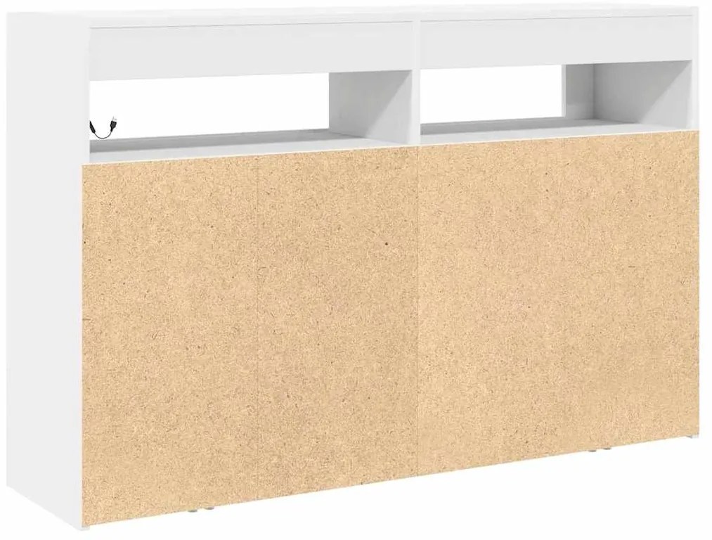 Aparador Branco Branco Madeira de Engenharia 116 x 30 x 75 cm
