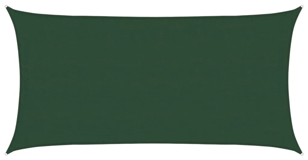 Para-sol estilo vela 160 g/m² 4x7 m PEAD verde-escuro