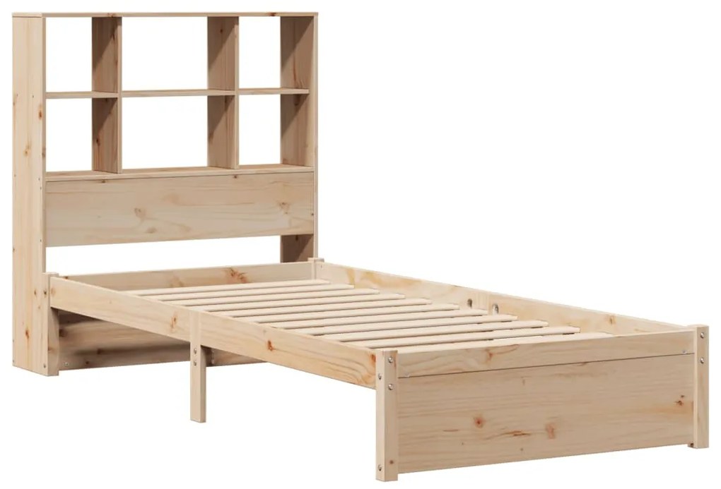 Cama com estante sem colchão 90x200 cm pinho maciço