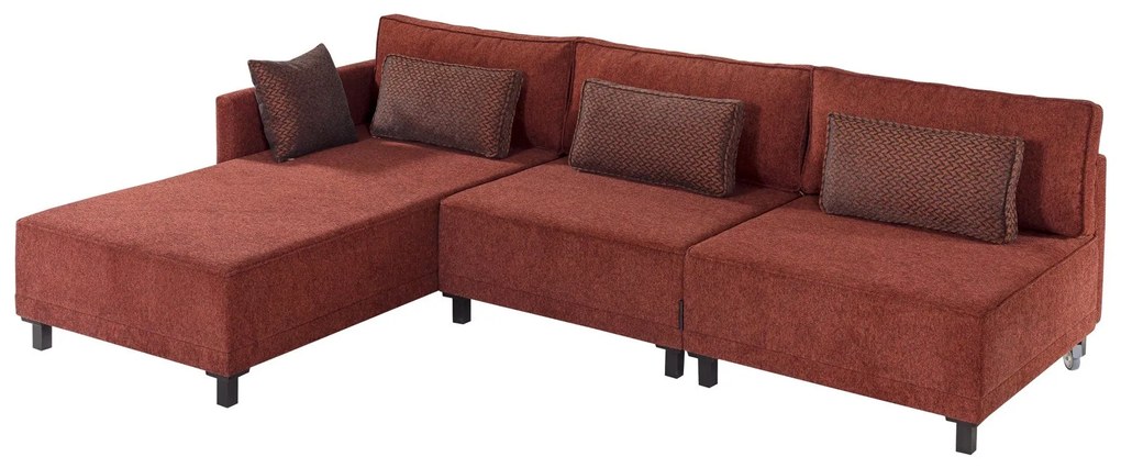 Sofá-Cama de Canto Matris – Vermelho Claret – 285x90x192 cm