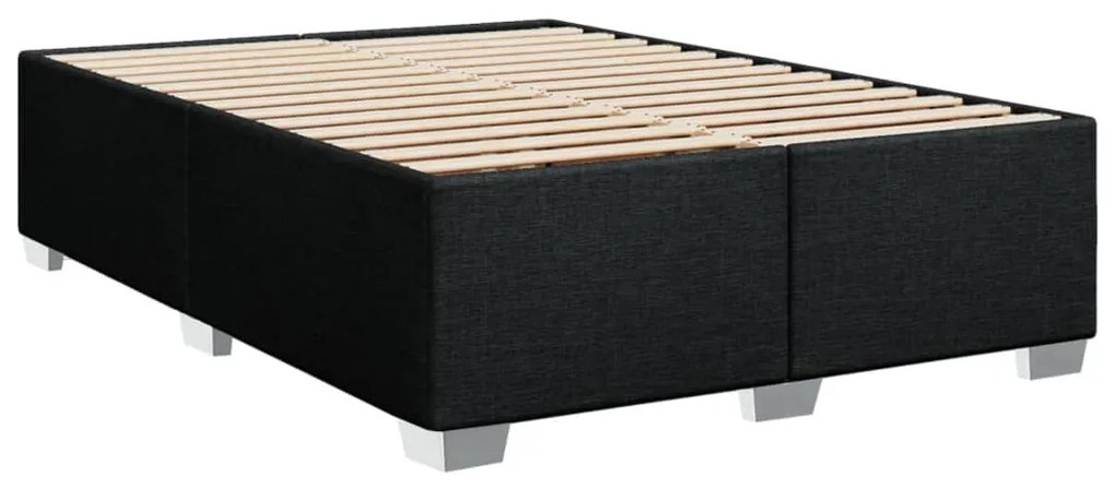 Cama com molas/colchão 140x200 cm tecido preto