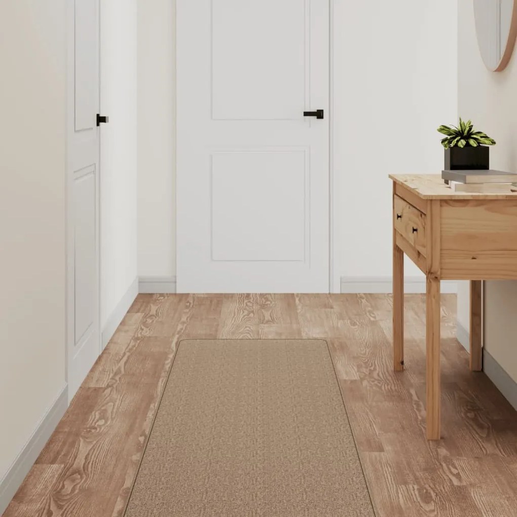 Tapete/passadeira 50x150 cm aspeto sisal cor areia