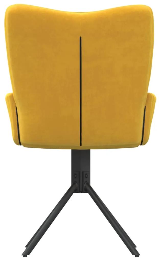 Conjunto de 2 Cadeiras Fabian Giratórias em Veludo - Amarelo - Design
