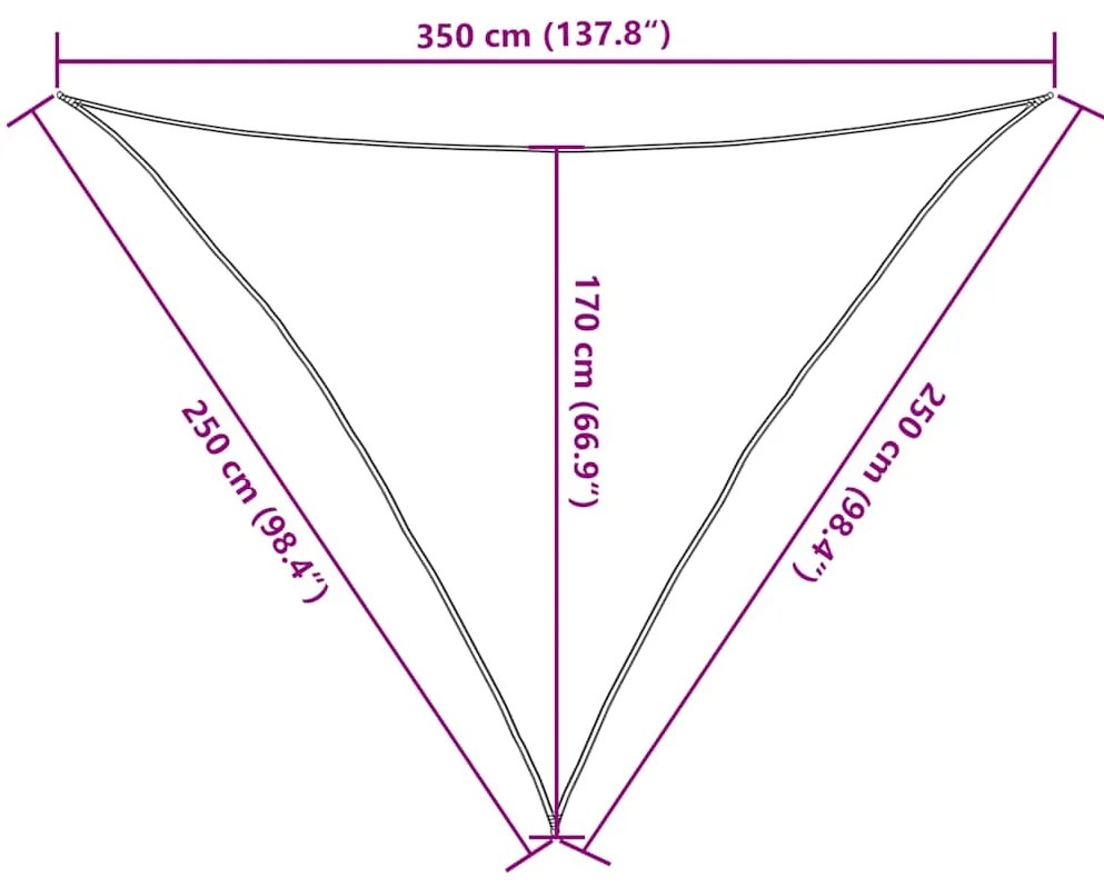 Para-sol estilo vela 160 g/m² 2,5x2,5x3,5 m PEAD verde-claro