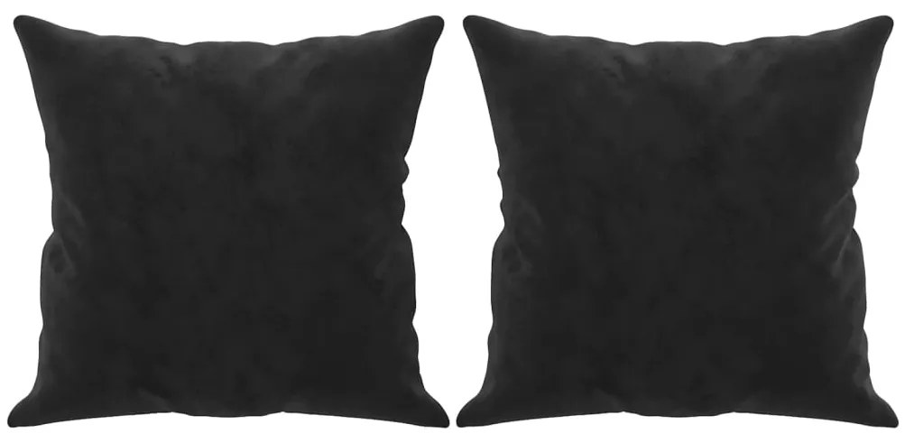 Sofá 3 lugares c/ almofadas decorativas 180 cm veludo preto