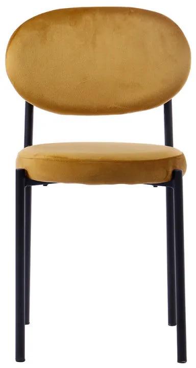 Conjunto de 2 Cadeiras Roma em Veludo - Amarelo Torrado - Design Vinta