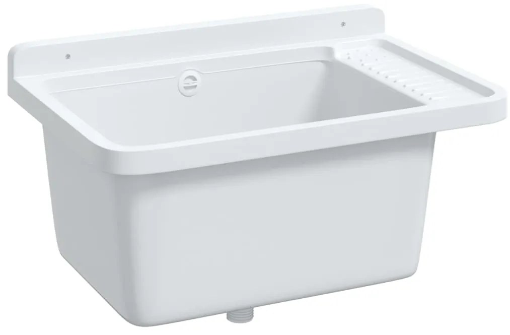 Lavatório de parede 60x40x28 cm resina branco