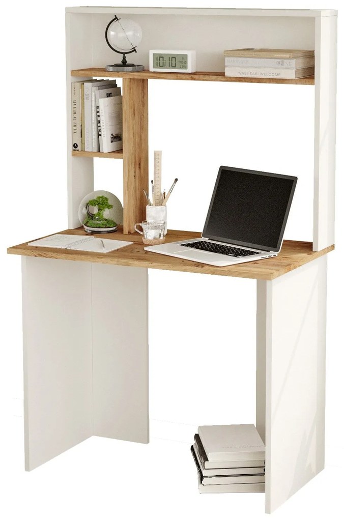 Secretária de Estudo BR2 – Pinho Atlântico Branco – 90x148,6x51,6 cm