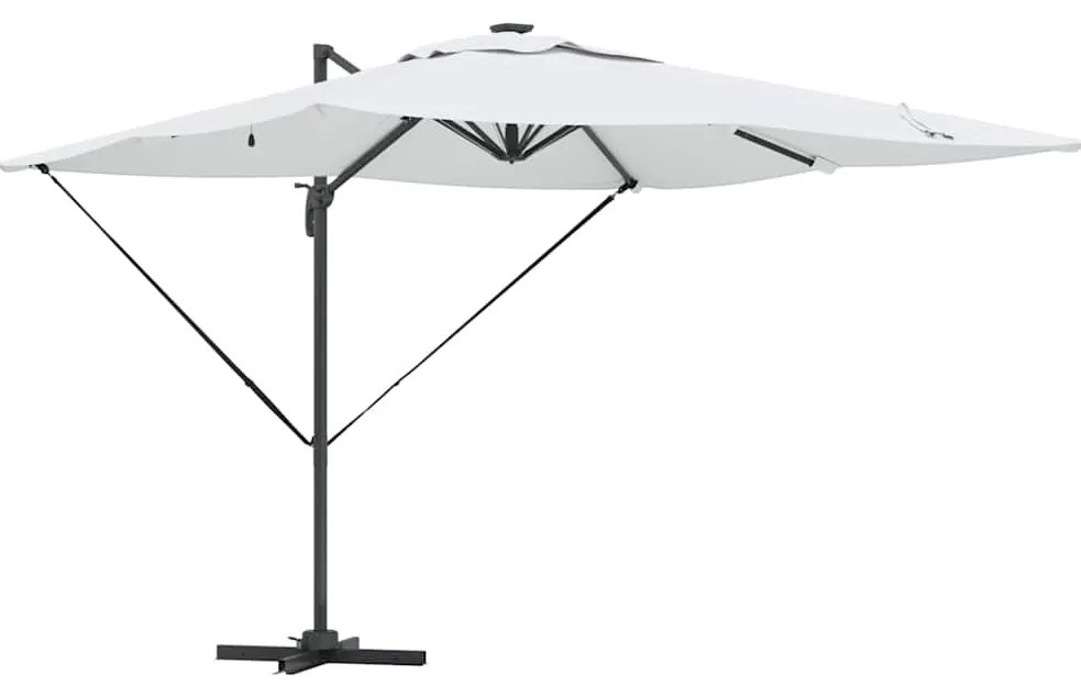 Guarda-sol Cantilever Roma da com LEDs Solares - Areia - 286 x 285 x 2