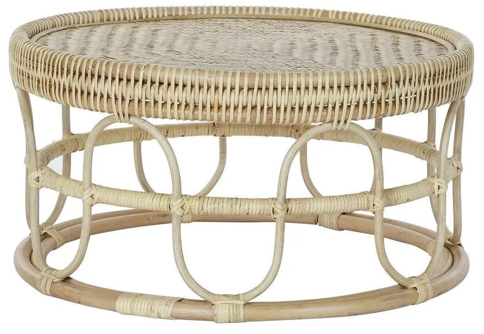 Mesa de apoio DKD Home Decor Bambu Rotim (70 x 70 x 36 cm)
