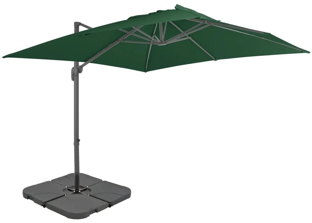 vidaXL Guarda-sol de jardim com base portátil verde