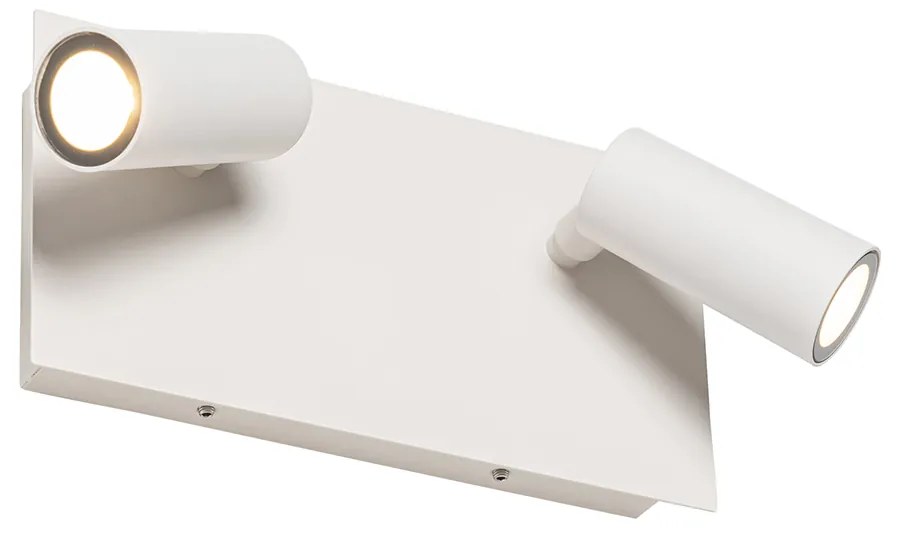 Candeeiro de parede exterior moderno branco com LED 2-luzes IP54 - Simon Moderno