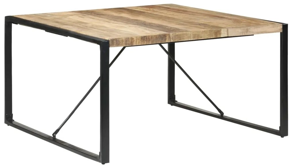 Mesa de jantar 140x140x75 cm madeira de mangueira áspera