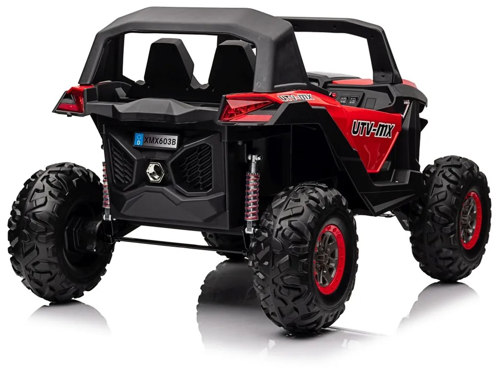 Carro elétrico para Crianças 24V 2 Lugares 4x4 Buggy UTV-MX 2000N Rodas de EVA, Assento de couro Vermelho