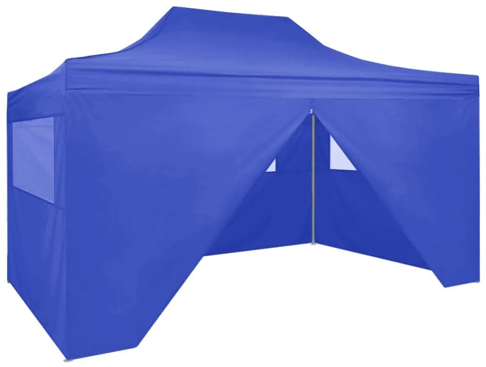 48891 vidaXL Tenda dobrável profissional festas 4 paredes 3x4m aço azul