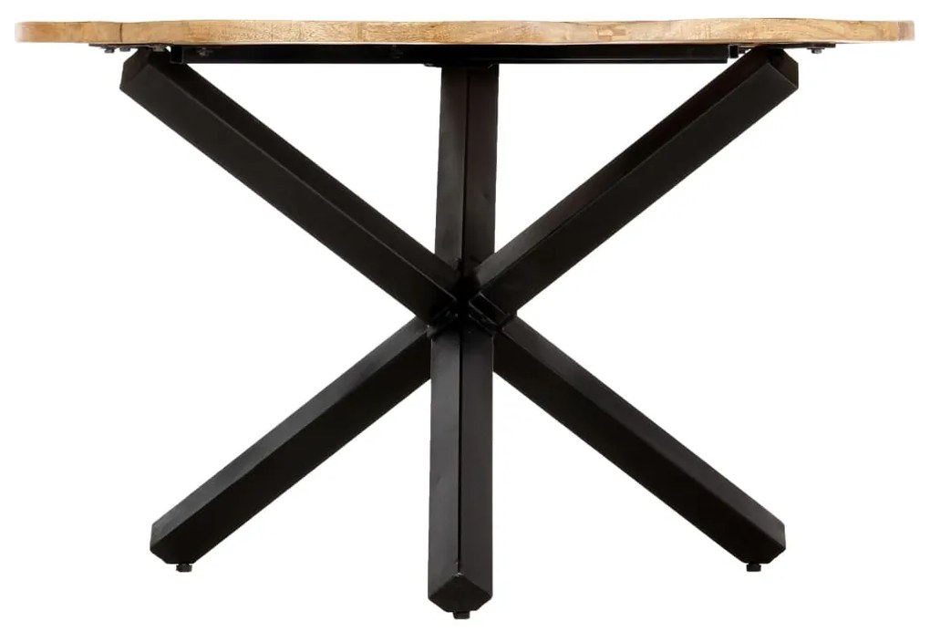 Mesa de jantar redonda 120x76 cm madeira de mangueira maciça