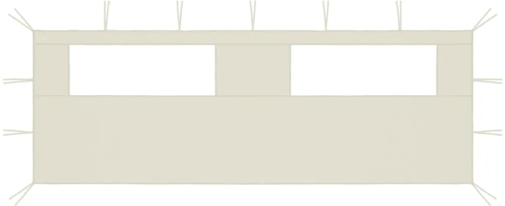 vidaXL Paredes laterais para gazebo com janelas 6x2 cor creme