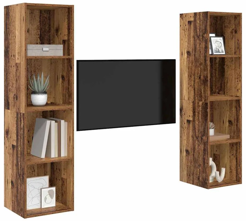Conjunto de móvel de TV 2 pcs Castanho 37 x 37 x 142.5 cm