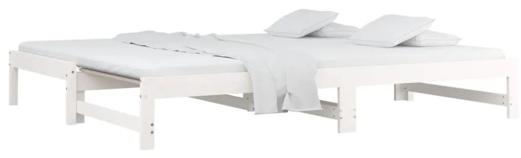 Estrutura sofá-cama de puxar 2x(90x190) cm pinho maciço branco