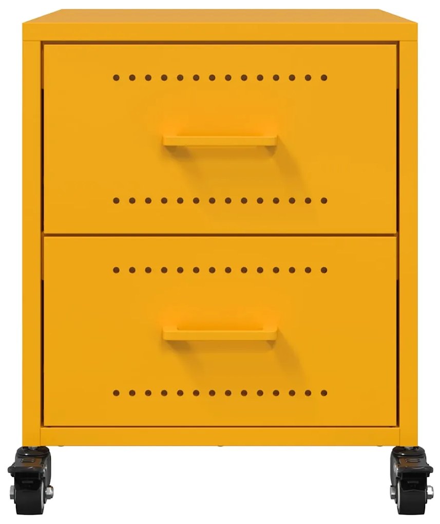 Mesa de cabeceira 36x39x43,5 cm aço amarelo mostarda