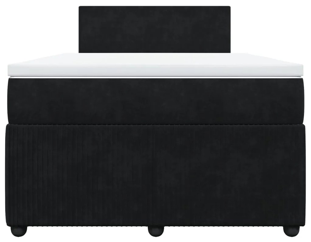 Cama boxspring com colchão 120x190 cm veludo preto