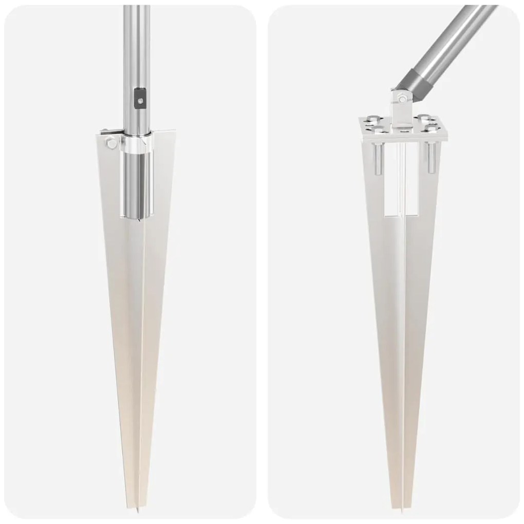 Postes de Cerca com Espeto - 52 peças, Ø32mm, 60cm, Aço Galvanizado