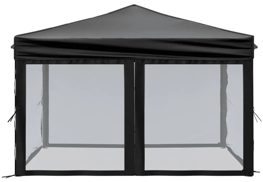 Tenda para festas dobrável com paredes laterais 3x3 m preto