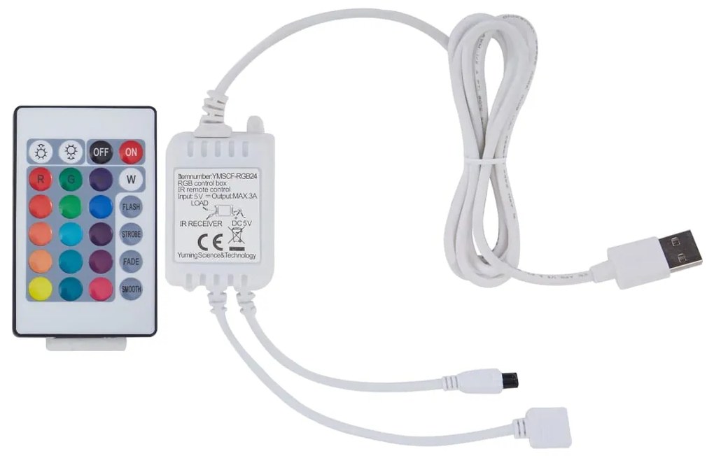 Estrutura de cama com LED 140x200 cm couro artificial branco
