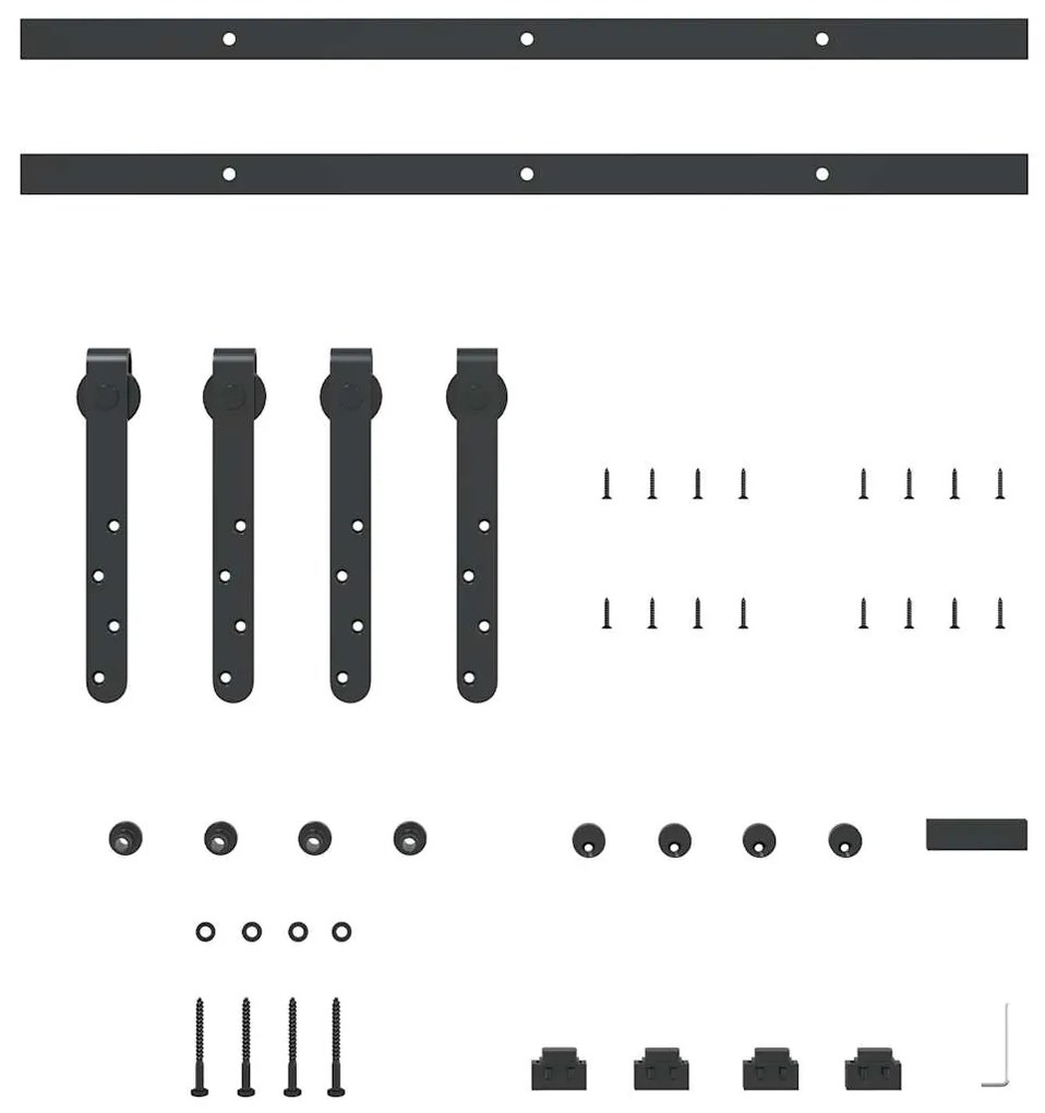 Kit p/ porta de armário deslizante 122 cm aço carbono
