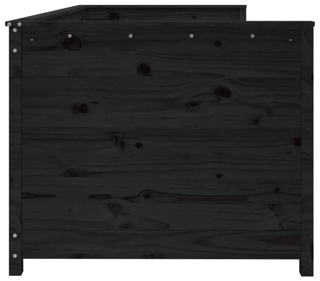 Sofá-cama 100x200 cm madeira de pinho maciça preto
