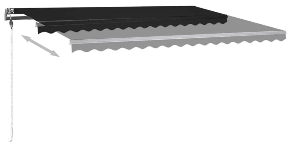 Toldo retrátil manual com LED 400x300 cm antracite