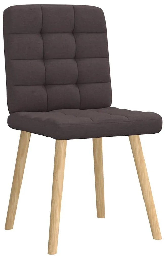 Cadeiras de jantar 2 pcs tecido castanho-escuro