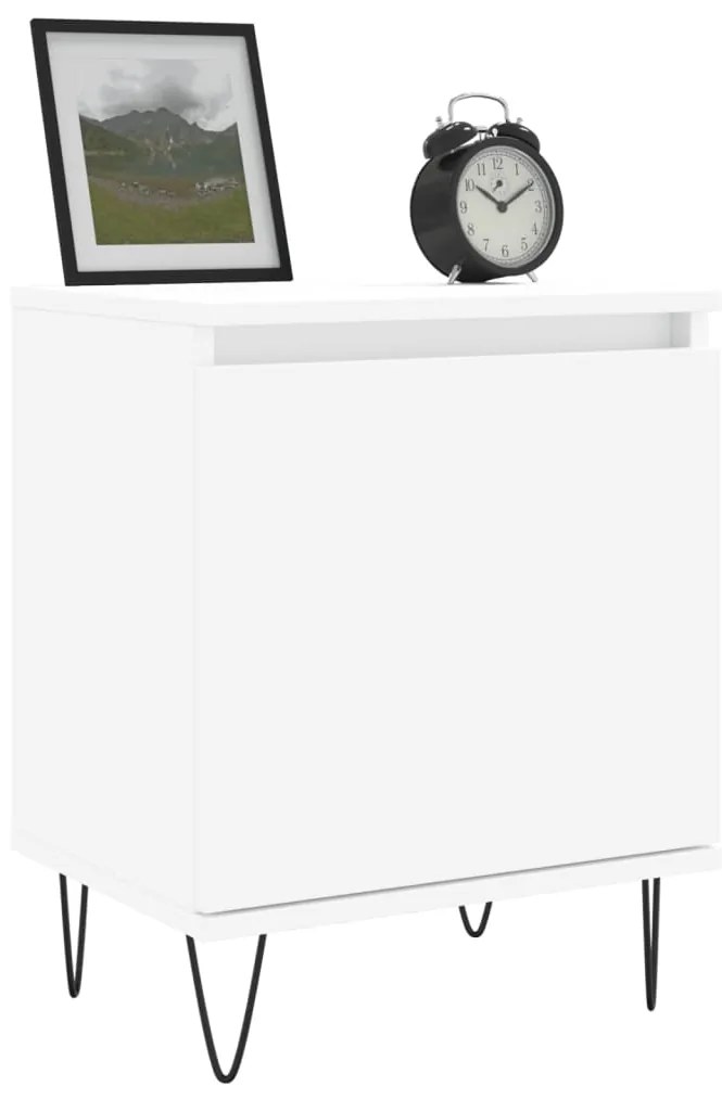 Mesas de cabeceira 2pcs 40x30x50 cm derivados de madeira branco