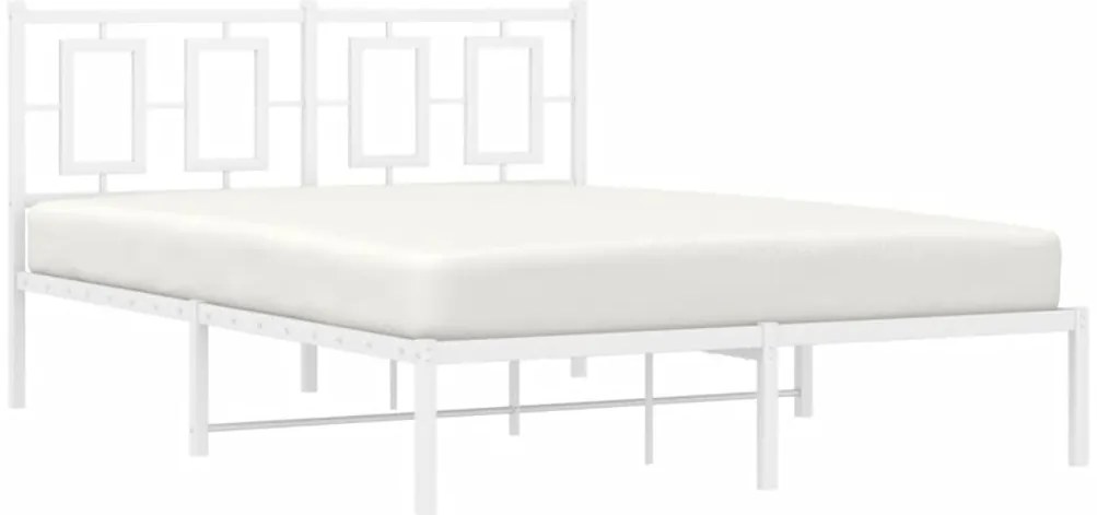 Estrutura de cama com cabeceira 140x200 cm metal branco