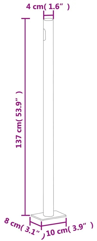 Toldo lateral retrátil para pátio 140x600 cm cor creme