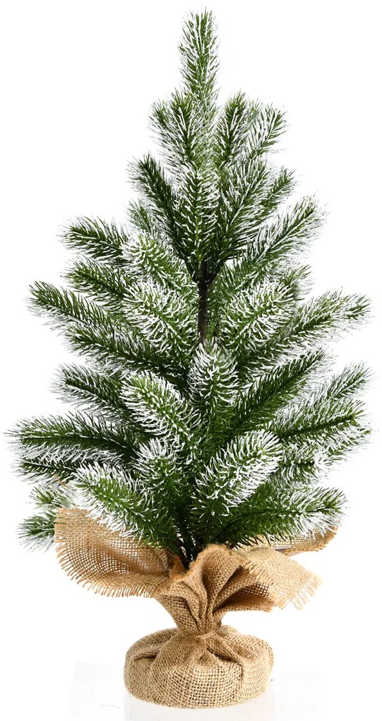 Mini árvore de natal de mesa de 50 cm festiva em miniatura árvore artificial decorativa em pe novo com base de cimento com pano de linho Verde