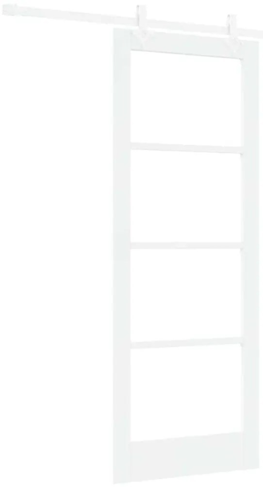 Conjunto de Porta Deslizante vidaXL com Hardware Branco 78x202 cm Made